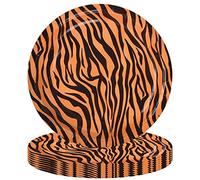 Platos de papel desechables con estampado de tigre de 9 pulgadas, juego de decoraciones para fiestas temáticas de la selva para niños, suministros de fiesta de safari de la selva