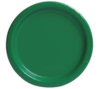 Platos de Papel Ecológicos - 23 cm - Color Verde Esmeralda - Paquete de 16