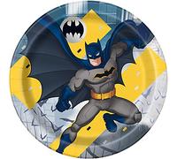 Unique- Batman Platos de Papel Ecológicos-23 cm-Fiesta Paquete de 8, temática, Multicolor, M (77515EU)