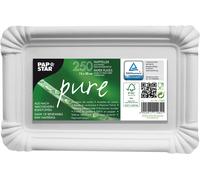 Platos De Papel Papstar 13x20cm Blancos