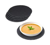 Platos de pizarra vajilla decorativa 720 g 6 mm platos redondos anti-deslizante