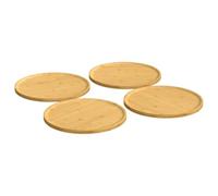 Platos De Pizza De Bambú, Resistentes Y Decorativos, Bandeja Pizza Horno, plato pizza, Apto Para Cocina Y Restaurante, Natural, Ø32x1.5 cm, 4 Piezas