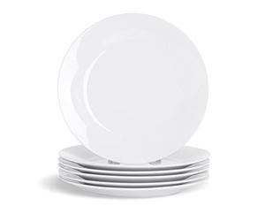Platos de postre/cena con orilla ancha - Blancos - 190mm Caja de 6