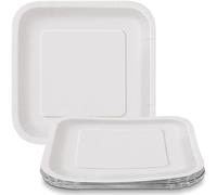 Platos de postre cuadrados blancos de 7 pulgadas, 12 quilates.