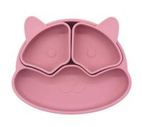 Platos de Silicona para Bebés con Ventosa - Platos con Ventosa de Silicona en Forma de Oso para Bebés, Platos Infantiles Antideslizantes para Bebés y Niños de 6 Meses, Diseño Dividido, Platos Aznever