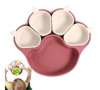 Platos de succión para bebés, platos para niños pequeños con succión - Bandeja De Comida Con Forma De Uña De Gato | Platos de cena de silicona para niños con para reunirse con diversos