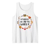 Platos de Todo el Mundo Cocina Global Foodie Travel Camiseta sin Mangas