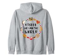 Platos de Todo el Mundo Cocina Global Foodie Travel Sudadera con Capucha
