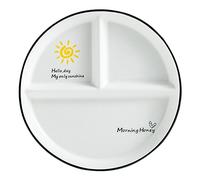 Platos Divididos en 3 Porcelana, Plato de Porciones Dieta para Adultos, Plato de Control Alimenticio para Hogares, Restaurantes, Hoteles