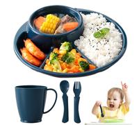 Platos Divididos Para Adultos - Pľatos De Control Dè Porciones | Plâtos Redondos Dìvididos, Juego D́e Vajilla Reutilizable, Bandeja Pàra Servir Cafetería, Fiestas Dë Acampada Preescolar, Catering, Eve