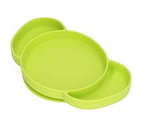 Platos Infantiles Divididos, Silicona Plegable, Evita resbalones. Colores Vivos, Ventosas de bebé para Bebés (Verde)