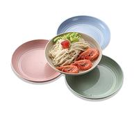 Platos llanos apilables, platos redondos para el hogar, juego de 8 piezas que se pueden utilizar para ensaladas, postres, frutas, pastelería, uso familiar, pizza, pasta, plato de postre (color: C) (E)