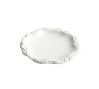 Platos llanos de cerámica blanca de 8 pulgadas, plato plano con patrón de roca para vajilla del hogar y hotel, suministros elegantes para fiestas (juego de 10)