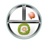 Platos para bebés, plato divisor de alimentos antiadherente con bordes redondeados y acabado pulido, solución reutilizable para comidas para uso pequeño, diario, porciones saludables y cocinas