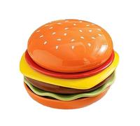Platos para entrantes - de postre para hamburguesas, juego de vajilla de cerámica apilable de 6 pisos, lindos platos pequeños en forma de hamburguesa para servir aperitivos en la cocina |