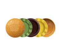 Platos para hamburguesa - Vajilla de cerámica compatible con microondas, juego de platos de cocina y bandeja de servir - para comidas snack postre casa cocina restaurante camping Pique Nique BBQ