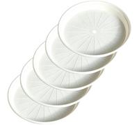 Platos para Macetas Interior Exterior PP Grueso, Bandeja Plantas, 5 Pzas | Bandeja de Goteo para Plantas Redonda Resistente para Jardín, Patio, Hogar(White,29.3x3.7cm/11.5x1.5in)