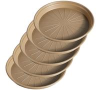 Platos para Macetas Interior Exterior PP Grueso, Bandeja Plantas, 5 Pzas | Bandeja de Goteo para Plantas Redonda Resistente para Jardín, Patio, Hogar(Brown,15.3x2.3cm/6x0.9in)