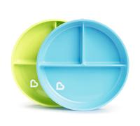 Platos para ni?os con ventosas divididas de Munchkin Stay Put?, color azul y verde