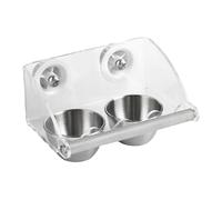 Platos para pájaros para Jaula, Cuenco de Acero Inoxidable - para pájaros y bebederos con Soporte acrílico | para periquitos, cacatúas, guacamayos, Canarios, Loros y pinzones