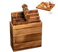 Platos para servir - Tableros de embutidos de madera para alimentos | Bandejas decorativas para carne, frutas, queso y aperitivos | Soporte modular para tartas para la cocina en el hogar