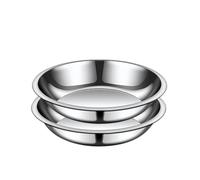 Platos pequeños de acero inoxidable, platos redondos de metal irrompibles de 6 pulgadas, plato de camping a prueba de óxido para exteriores, ensalada, fruta, aperitivos (6inch, 2pcs)