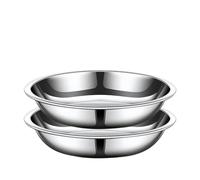 Platos pequeños de acero inoxidable, platos redondos de metal irrompibles de 6 pulgadas, plato de camping a prueba de óxido para exteriores, ensalada, fruta, aperitivos (7inch, 2pcs)