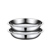 Platos pequeños de acero inoxidable, platos redondos de metal irrompibles de 6 pulgadas, plato de camping a prueba de óxido para exteriores, ensalada, fruta, aperitivos (8inch, 2pcs)