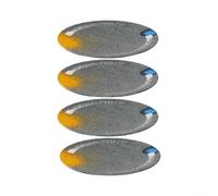 Platos redondos de melamina, paquete de 4 para servir diariamente, con efecto visual de mar estrellado y textura práctica (17,6 cm)