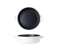 Platos Tazón de sopa de cerámica for el hogar, tazón de ensalada grande de estilo nórdico creativo, plato de fruta con asa Vajilla De Cena(A,5PCS)