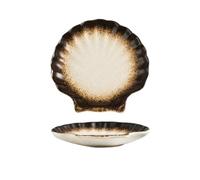 Platos Vajilla Plato de concha de cerámica, plato de pastelería for el hogar, plato de caramelo chino, plato de inmersión Retro Reutilizable(F)