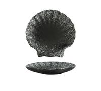 Platos Vajilla Plato de concha de cerámica, plato de pastelería for el hogar, plato de caramelo chino, plato de inmersión Retro Reutilizable(B)