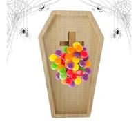 Platos y bandejas para servir | Bandeja de comida de calabaza de Halloween, platos de madera para aperitivos, bonitos platos para servir, adornos de bandeja de vacaciones para Halloween y fiestas