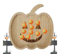 Platos y bandejas para servir - Platos de madera para aperitivos de Halloween, calabaza, fantasma, murciélago, bandeja de comida, bonitos platos para servir, adornos para Halloween y fiestas