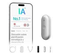 Plaud NotePin S Grabadora de Voz IA con botón de grabación táctil Transcripción IA Resúmenes Tomar Notas Transcripción Resumen IA para Reuniones Entrevistas Charlas Clases con 4 Accesorios