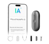 Plaud NotePin S Grabadora de Voz IA Wearable Transcripción y Resúmenes | Botón de grabación táctil, 4 Accesorios, para Profesionales, Reuniones, Entrevistas, Clases, Teams, 112 Idiomas, Find My