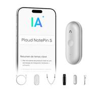 Plaud NotePin S Grabadora de Voz IA Wearable Transcripción y Resúmenes | Botón de grabación táctil, 4 Accesorios, para Profesionales, Reuniones, Entrevistas, Clases, Teams, 112 Idiomas, Find My