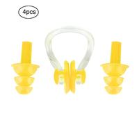 Plauses de audición impermeables de Kuuleyn, juego de natación de silicona suave, clips de nariz 4pcs Herramientas de orejera antihorolable Protección de oídos reutilizables para (Yellow)