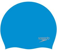 Speedo Gorro de baño moldeado liso de silicona Azul/Cromo