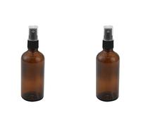 Plawee 2X 100Ml Botella de Aerosol de Vidrio de Color ÁMbar con de Atomizador Negro, Recipiente Recargable