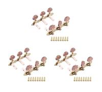 Plawee 3X Clavijas de AfinacióN de Cuerdas de Guitarra CláSica Izquierda Derecha Claves de Afinadores de Cabezales de MáQuina Accesorios de Guitarra Profesional 3L3R, Rojo MarróN