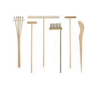 Plawee Mini Juego de Herramientas Bambú Rastrillo de JardíN JaponéS, Caja de Madera, Juego de Terapia Juego en la, Kit de Juguete para la MeditacióN de Paz Espiritual