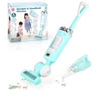 PLAY 2 en 1 Aspiradora Juguete Set, Aspiradora Niños con Partículas de EVA, Efecto de Succión y Sonido Realista, Set de Electrodomésticos Juguete para Niños 3+ Años (Verde)
