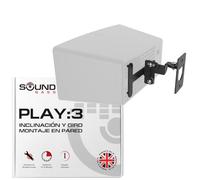 Play 3 Montaje de Pared, Ajustable con Mecanismo de Giro e inclinación, Soporte de Pared Compatible con Sonos Play:3 con Accesorios de Montaje, Negro, Paquete Individual, diseñado en el Reino Unido