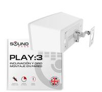 Play 3 Montaje de Pared, Ajustable con Mecanismo de Giro e inclinación, Soporte de Pared Compatible con Sonos Play:3 con Accesorios de Montaje, Blanco, Paquete Individual, diseñado en el Reino Unido