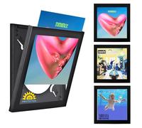 PLAY AND DISPLAY Art Vinyl Marco para Vinilos - Pack de 3 Negro Mate 38 x 38 cm con Protección UV y Acrílico Resistente a Arañazos - Para 1-3 LPs o Doble LP Gatefold