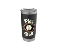 Play Ball Illustration Timeless Baseball Inspired Artwork Vaso térmico de acero inoxidable de doble pared
