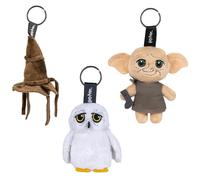 Play by Play Harry Potter - Figuras de peluche Dobby, Severus Snape, búho, sombrero mágico parlante y llavero, 3 unidades