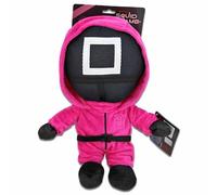 Play by Play Squid Game - Peluche de guardián de peluche con chaqueta rosa, detalles bordados, artículo con licencia original, varios símbolos a elegir (cuadrado)