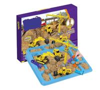 Play Construction Sand Kit - Constructions Toys Vehicles, Space Engineering Beach Toy with Sand Colored Clay Toys, Educational Kits | For Boys Girls Preschoolers Indoor Outdoor Birthday Classroom